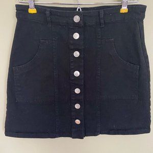 Altar'd State Black Denim Mini Skirt